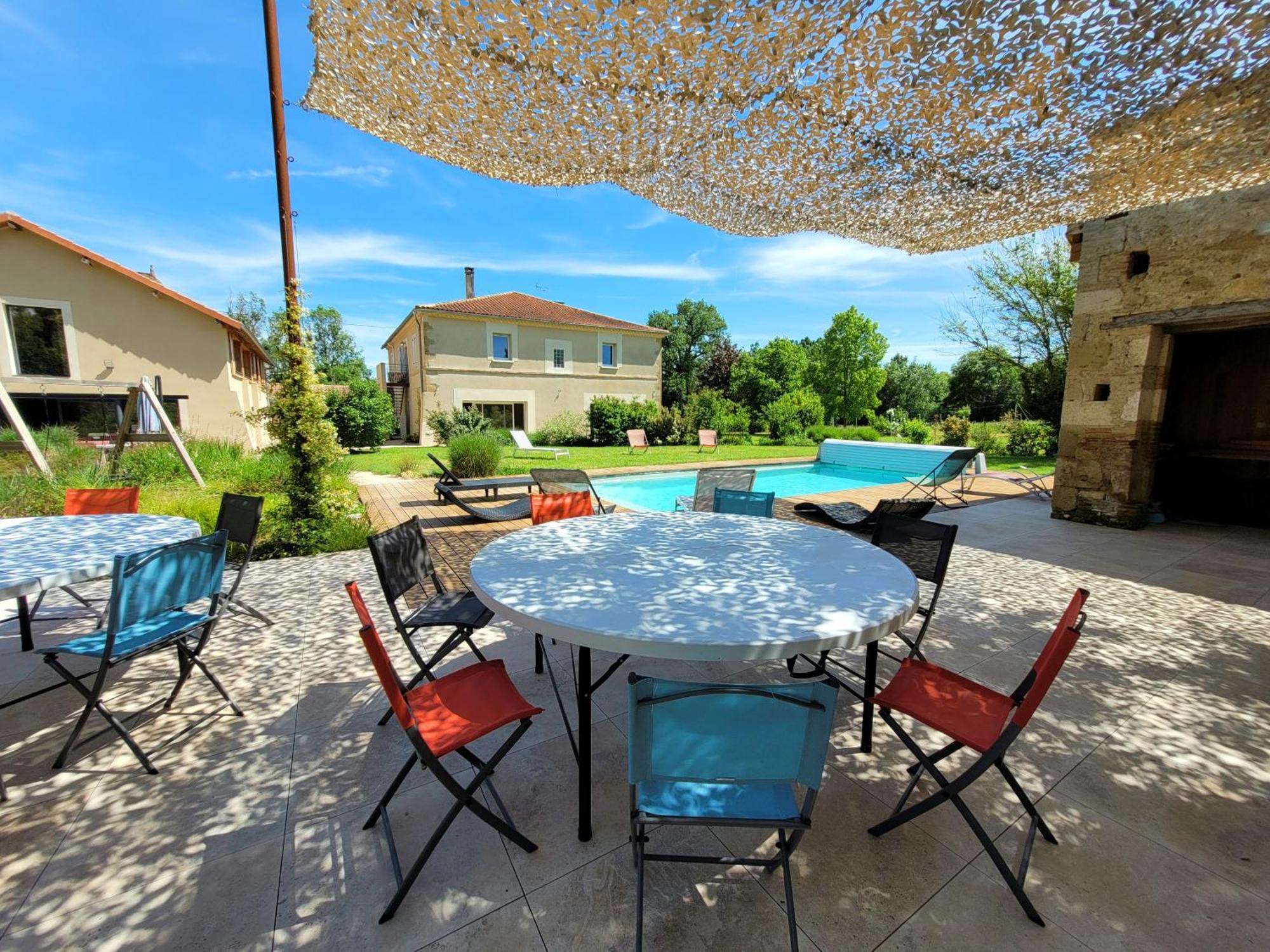 Gite Campagne Famille 15 Pers Piscine Chauffee Jeux Enfants Petanque Saint-Sauvy Buitenkant foto