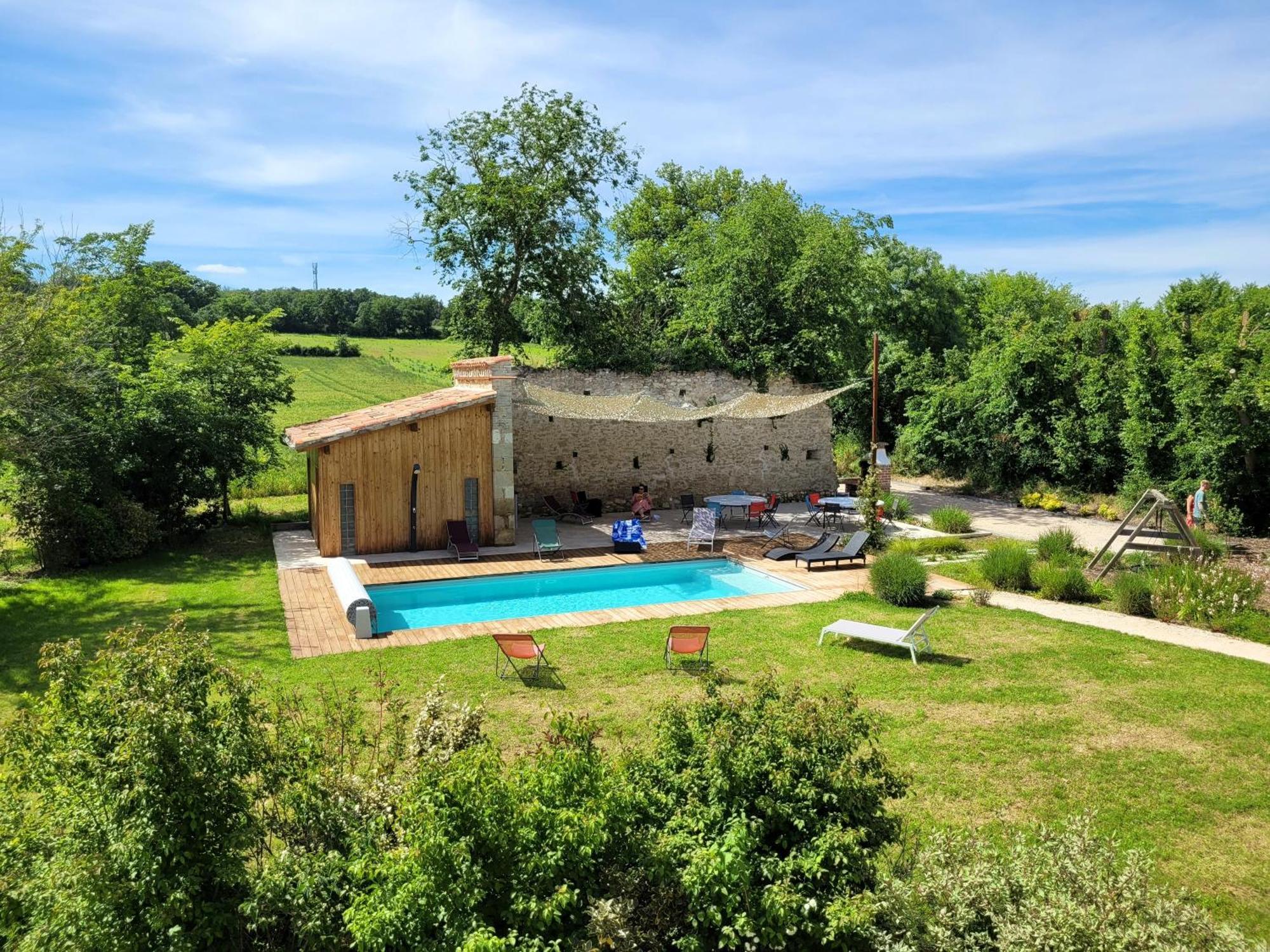 Gite Campagne Famille 15 Pers Piscine Chauffee Jeux Enfants Petanque Saint-Sauvy Buitenkant foto